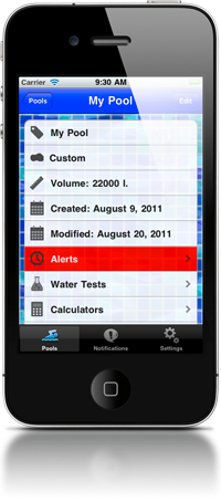 settings screen